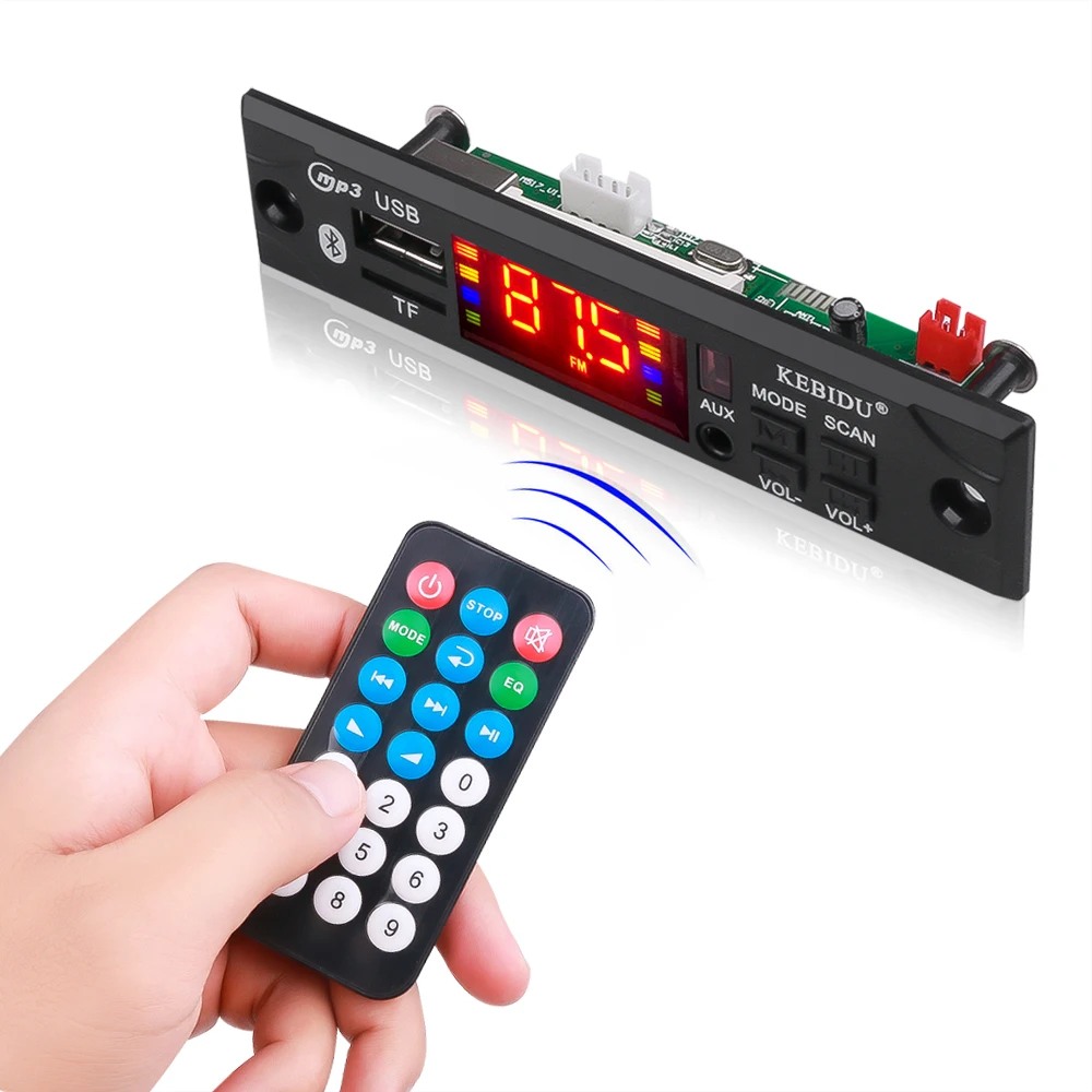 Аудио декодер Kebidu в машину беспроводной с ДУ USB TF FM Bluetooth 5 В 12 MP3 WMA|MP3-плееры| |