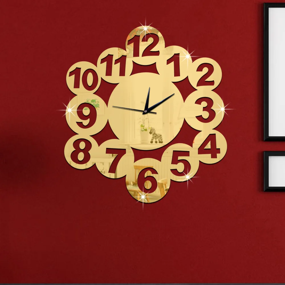 2016 Creative wall clock Arabic Numbers mirror clock The sitting room