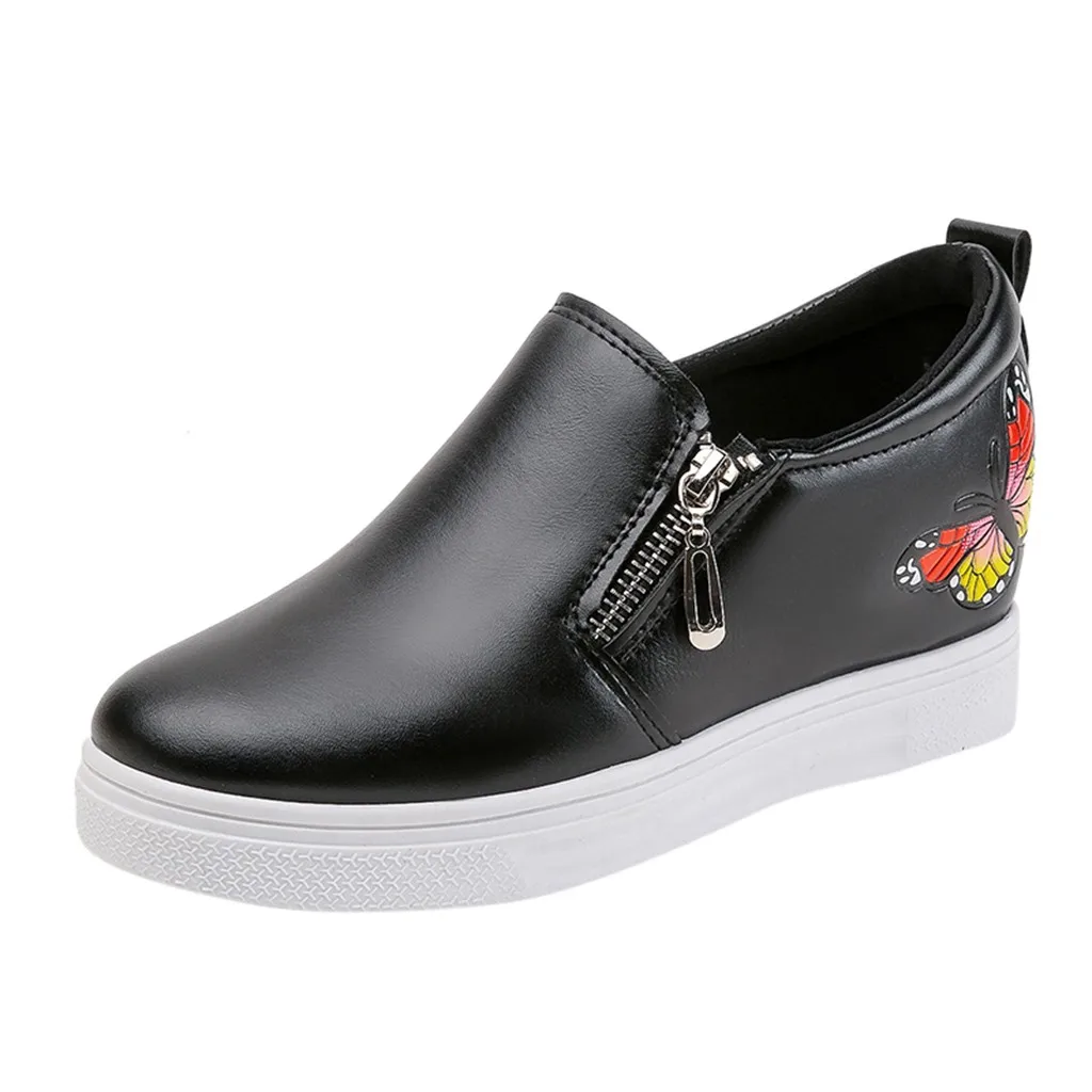 

Women Shoes Ladies Fashion Butterfly Flat Zip Sneakers Spring Autumn Casual Shoes Wild Single Shoes Wedges Shoes zapatos de muje