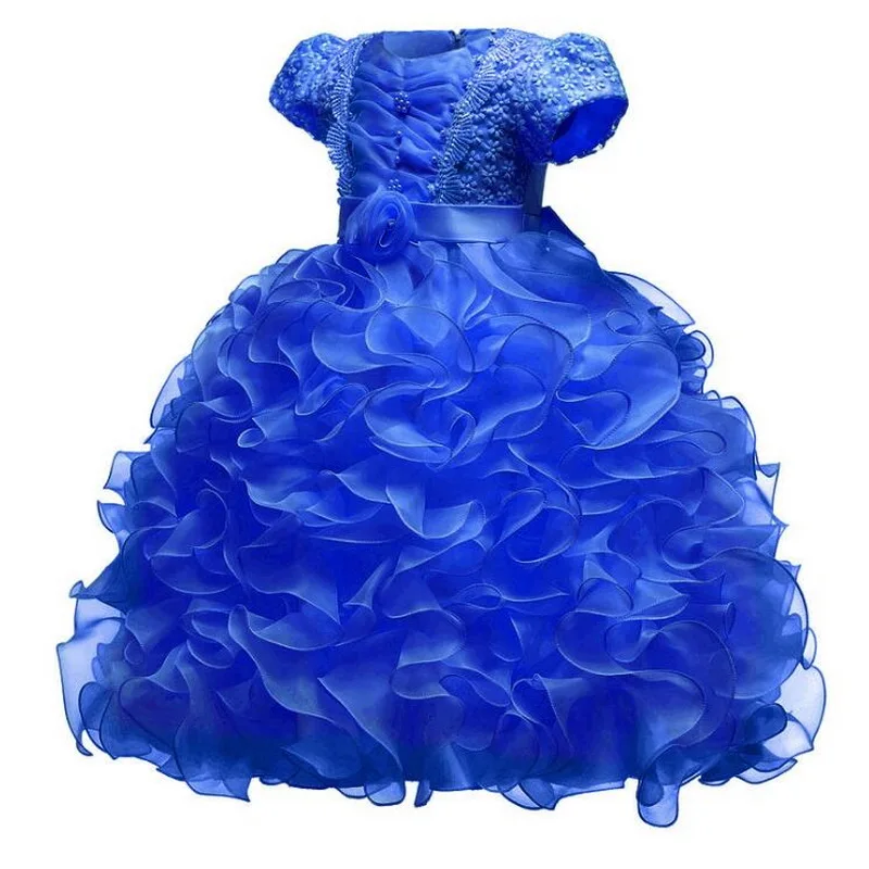 Принцесса Девушки Пром вечерние платье элегантный цветок детская Свадьба День рождения Одежда для маленьких девочек вечернее платье Vestido