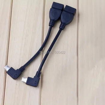 

Micro USB B Male to USB 2.0 A Female OTG Adapter Converter Cable Cord Left Angle