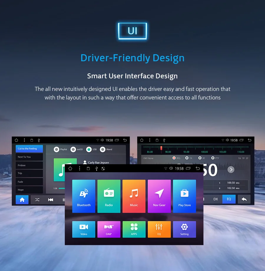 Sale 10.1" Android 8.1 Oreo OS Single Din Car Multimedia One Din Car Navigation GPS 1 Din Car Radio with Multi-Window View Support 11