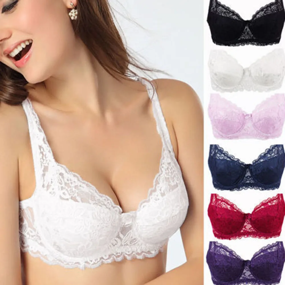 Бюстгальтер пуш ап с кружевом большой размер чашка 3/4 B C D DD E F 34 44|underwear thong|underwearcup