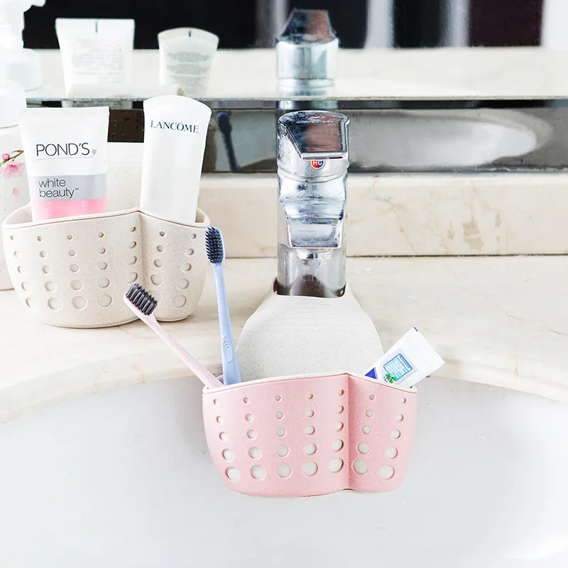 

1pcs Silicone Hanging Drain Basket Kitchen Bathroom Storage Holders Soap Sponge Drain Rack Home Storage Tools 14.5*24.5cm