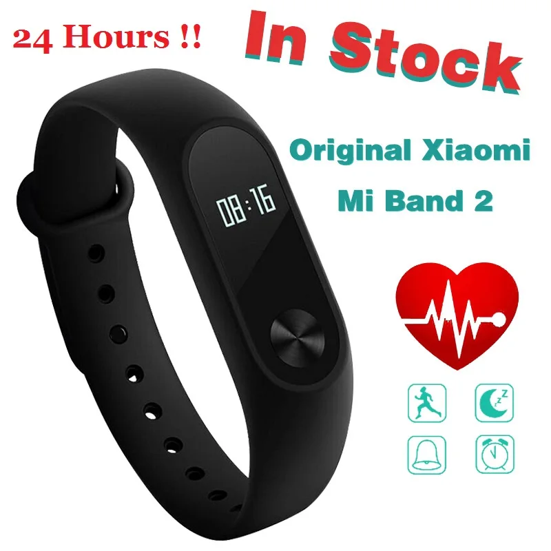 In Stock Original Xiaomi Mi Band 2 Miband2 Wristband Bracelet with Smart Heart Rate Fitness Touchpad