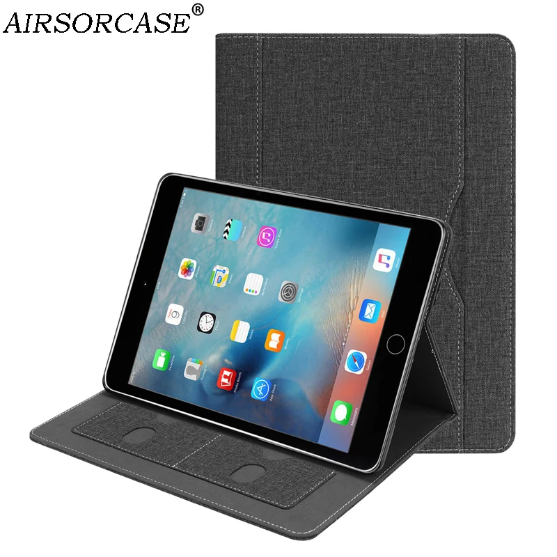 

Business Solid Cotton Fabric Cases for Apple iPad 9.7 2018 2017 Pro 9.7 Air 2 Tablet Case Kickstand TPU Back Cover Smart Shell