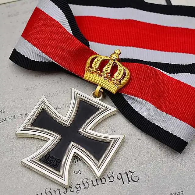 Высокое качество WWII WW2 3 шт. Железный крест комбинация немецкая медаль с золотой значок с изображением короны с коробкой и сертификатом