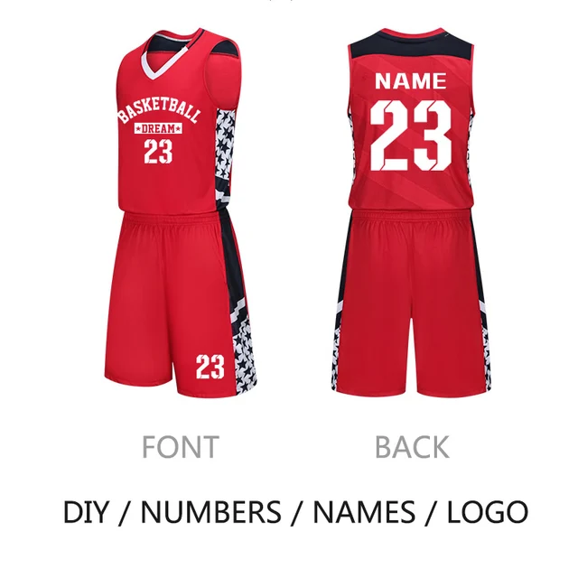 2019 Men Basketball Jersey Set Sport Shirt & Shorts Student Team ...