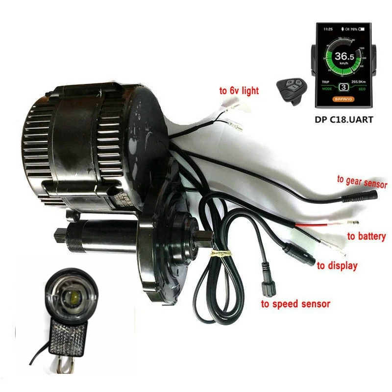 48V750W New version Bafang/8fun BBS02B mid kit motor color display ...