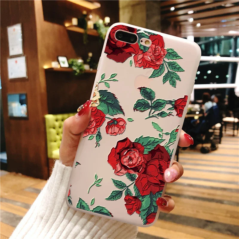 

3D Emboss Cover For Samsung Galaxy J4 J6 Plus 2018 J6 J7 Prime J3 J5 2016 2017 Note 5 8 9 S6 S7 Edge S8 S9 Plus Rose Flower Case