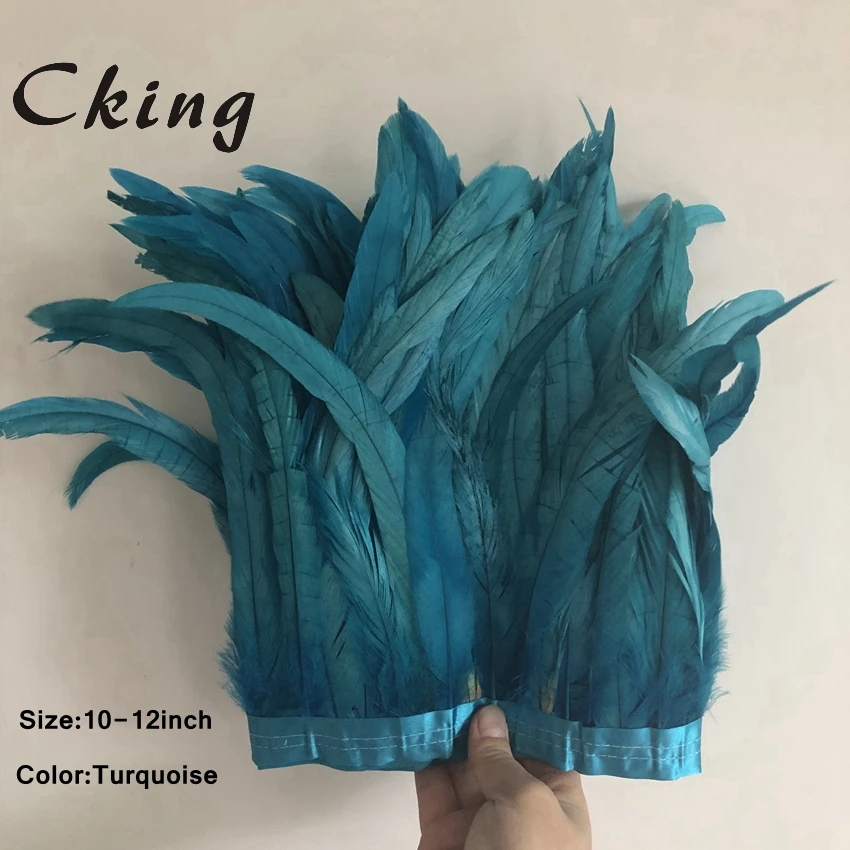 

1yard Natural Rooster Tail Feather Ribbons 25-30cm Pheasant Feather Trims For Wedding Decoration DIY Clothes Accessories