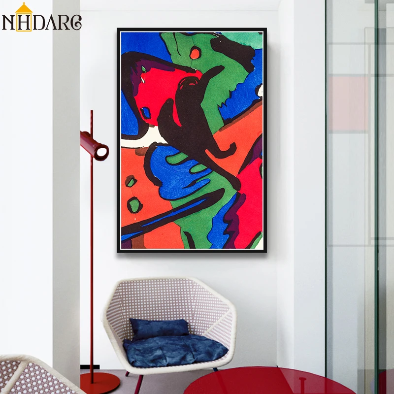 

Artist Wassily Kandinsky Geometric Abstract Canvas Art Print Painting Poster, Wall Pictures For Living Room, Home Decor Cuadros