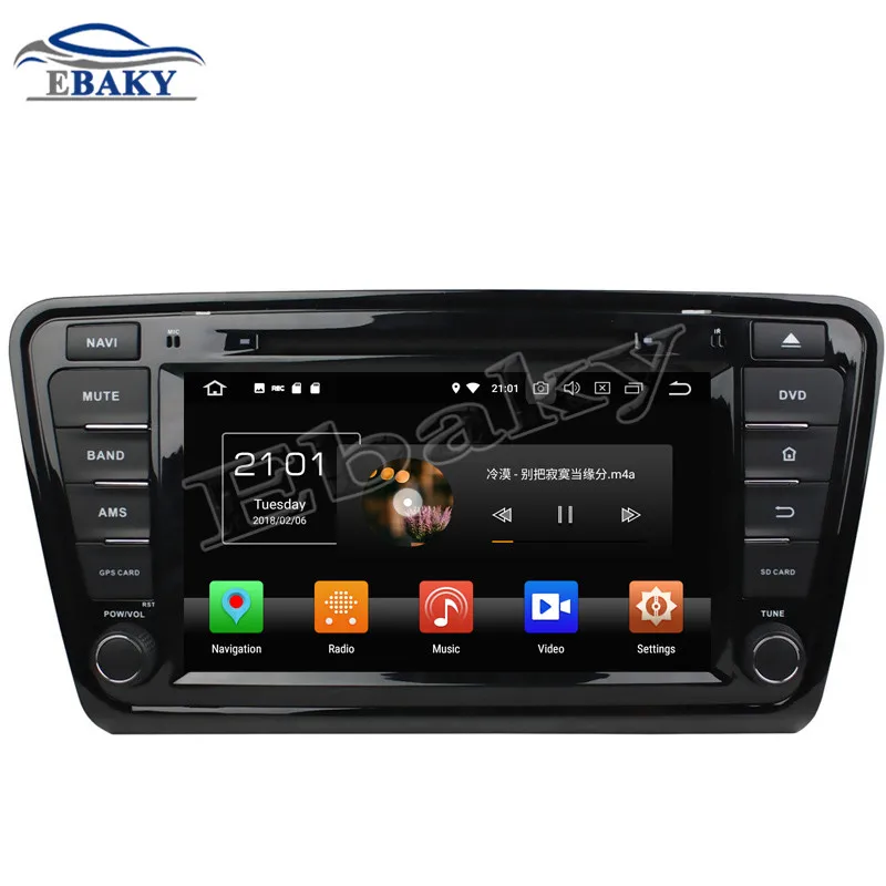 Clearance NaviTopia 8inch 4GB RAM 64GB ROM Octa Core Android 9.0 Car DVD Radio for Skoda octavia 2014 with GPS/wifi/Bluetooth 4