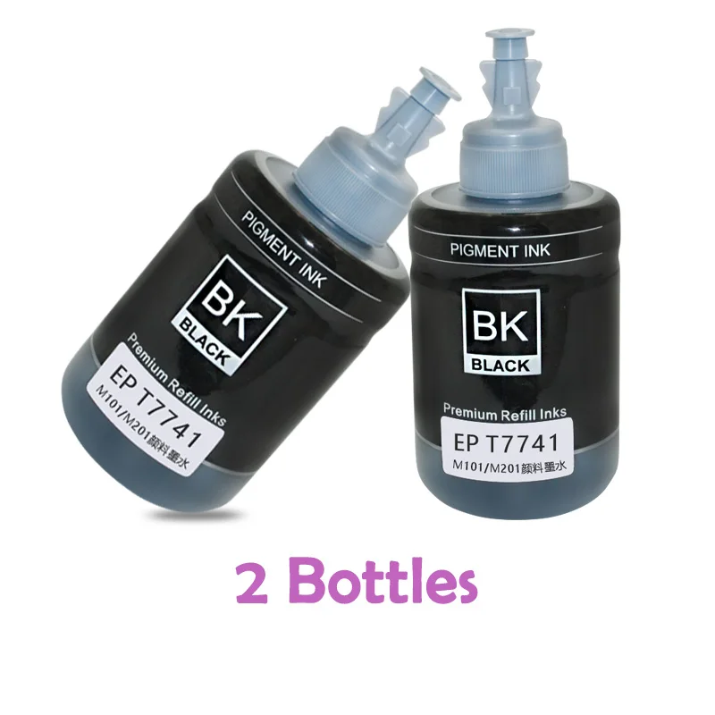 ml para Epson M205 para Cartuchos de Tinta Garrafas Reenchimento Tinta Pigmento T7741 7741 140 Workforce M100 M101 M105 M200 M201dw Epson 2