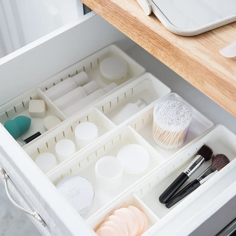 

High Quality Adjustable Home Drawer Storage Organizer Kitchen Partition Divide Cabinet Box Home DIY Grid Desktop Storage Box