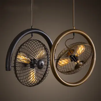 

Vintage Retro E27 LED Industrial Edison Fan Iron Loft Ceiling Chandelier Lamp Droplight Light Pendant Cafe Home Decor Gift