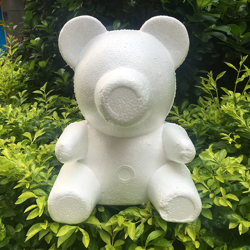 1PC 15cm/20cm/35cm Foam Rose Bear Mold DIY Artificial Rose Flower Bear Plastic Bear Roses Luck Dog Mold Model