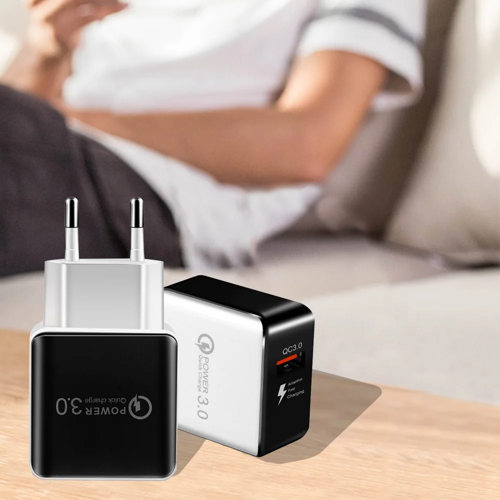 Быстрое зарядное устройство для ЕС QC3.0 розетка с одним USB портом Быстрая зарядка