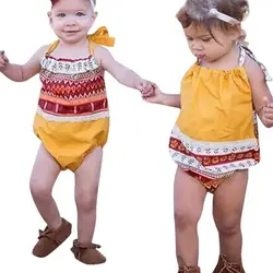 ARLONEET летних девочек комбинезон без рукавов для маленьких девочек ремень кружева печати комбинезон детская одежда для От 0 до 2 лет Детские