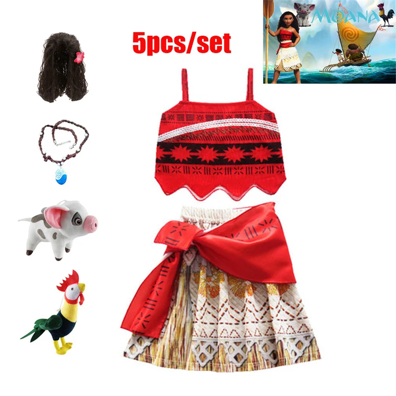 

2019 baby girl Princess Moana Carnival Cosplay Costumes for Children Vaiana dress Halloween Costume for Kid little Girls dresses