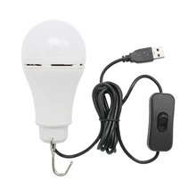 المحمولة الفوانيس 5 واط USB LED لمبة إضاءة مع زر التبديل المنزل الطوارئ ليلة مصباح للمشي التخييم الصيد الإضاءة في الهواء الطلق
