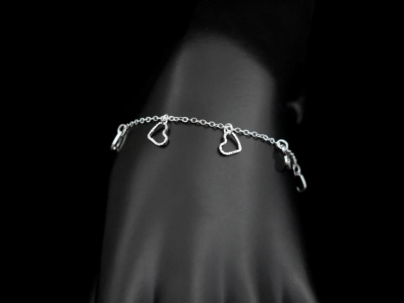 Новая мода любовь сердце кулон рука цепь браслеты дамы 925 пробы Серебряный браслет-цепочка для женщин и девушек ювелирные изделия подарок