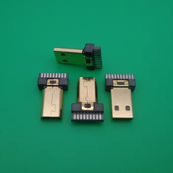 

10pcs/lot Gold Plated Micro HDMI Male Plug Jack D Type Solder Type