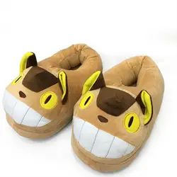 Kawaii Totoro Buss Мультяшные плюшевые игрушки куклы аниме Мой сосед Тоторо Нескользящая домашняя зимняя мягкая плюшевая обувь
