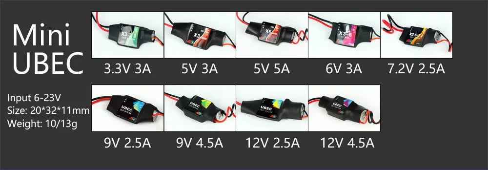 AEORC Mini UBEC BEC (3 3 V 3A/5V 5A/6V 3A/7 2 2.5A/9V 4.5A/12V 2.5A/12V 4.5A) для RC Самолет|ubec 3a|5v ubecubec 5v |