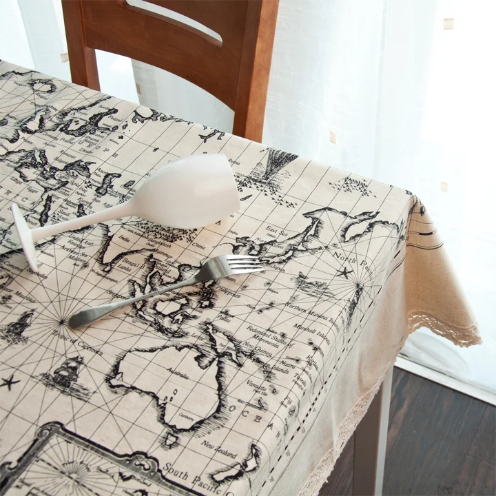 Map Of The World On Cloth Zakka 150*100cm World Map Patchwork Cotton Fabric Printed Linen Cloth for Sewing Table Cloth