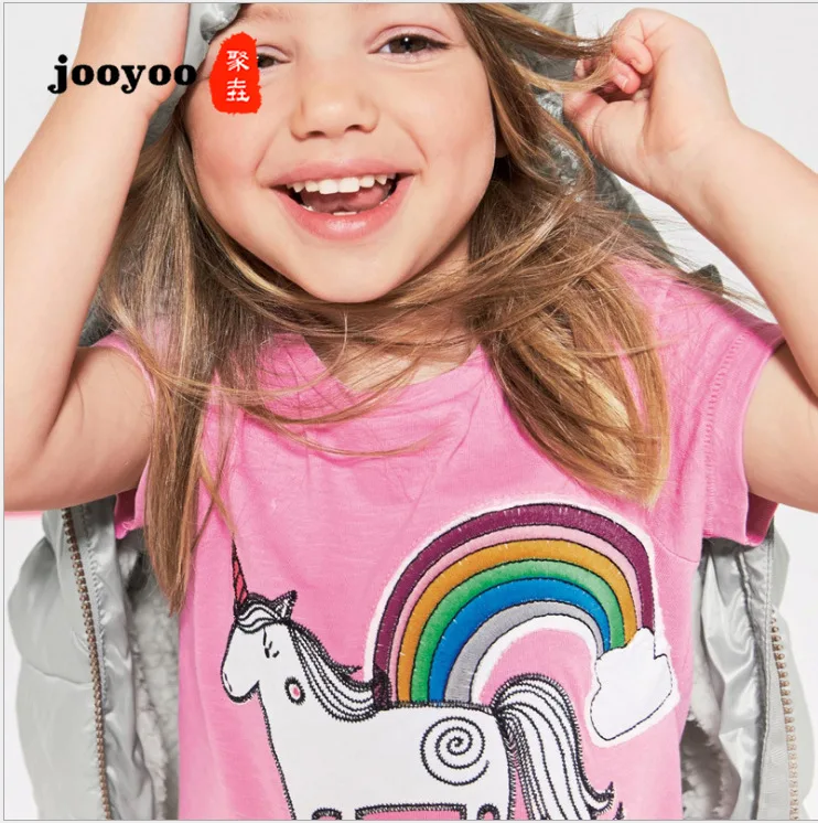 

New Summer Children's Clothing Cotton Short-sleeved Brand Girls T-shirt Children's T-shirt Round Neck jooyoo