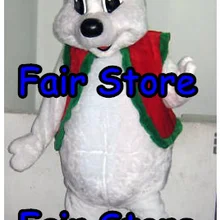 Рождественский белый медведь костюм талисмана Взрослый размер плюшевых животных талисмана Нарядное вечернее платье EMS SW208