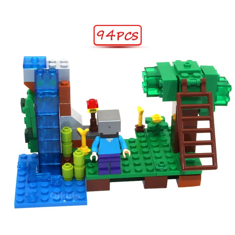 My World Minecrafted Figures Building Blocks 4 in 1 DIY Garden Bricks Compatible LegoING Minecrafted City Educational Toys For Kids (29)