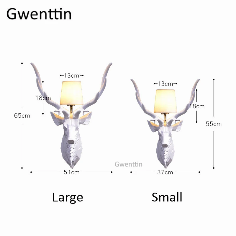 Современные оленьи рога настенная Светодиодная лампа зеркальный светильник животное Настенный бра для спальни Barthroom Ретро Смола светильники домашний декор E27