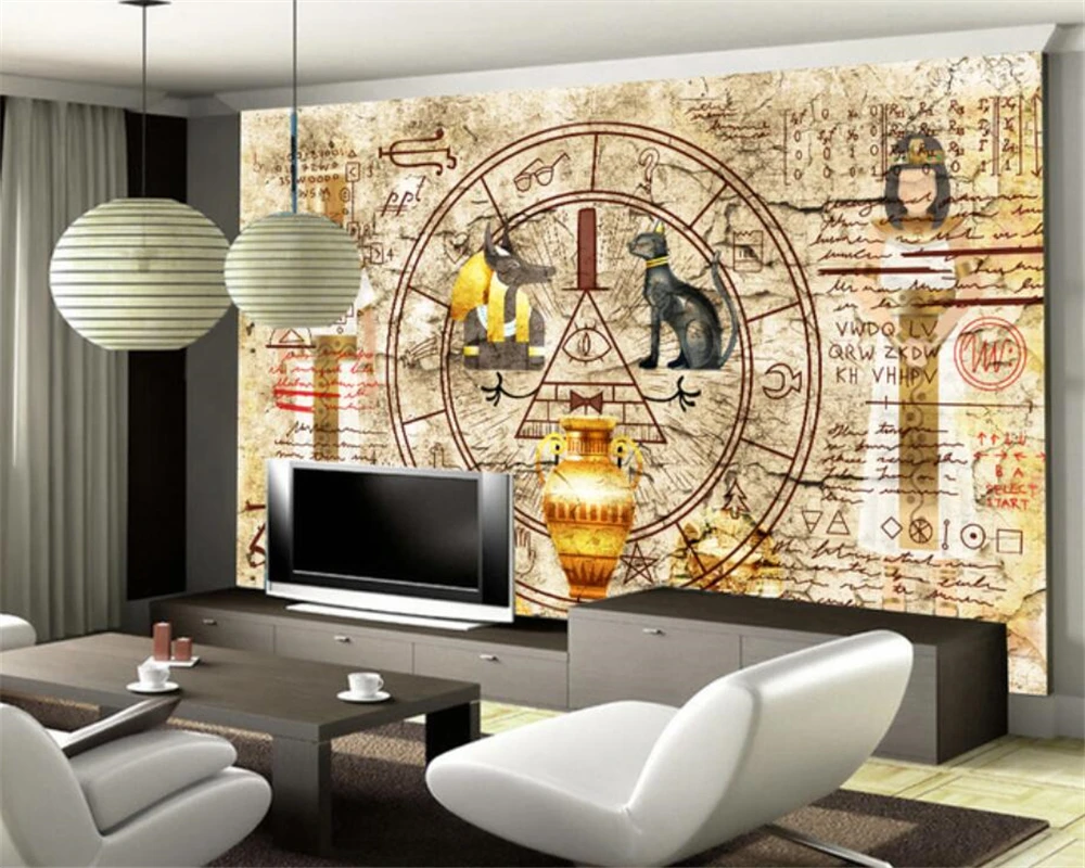 Beibehang Home Decoration Large Living Room Bedroom Wallpaper Retro Wall  Egyptian Mural 3d Tv Background Mural 3d Wallpaper - Wallpapers - AliExpress