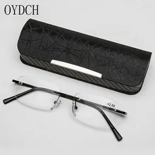 Бескаркасные мужские пресбиопические очки модные ультралегкие женские зеркальные очки для чтения Чехол для очков отправить Чехол для очков