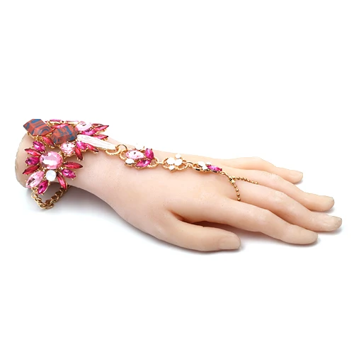 6 видов стилей, модный браслет, свадебные сандалии с босиком, Пляжная бижутерия для ног, макси, сексуальная цепочка на щиколотку, женский браслет с кристаллами в стиле бохо, 1 шт - Окраска металла: pink bracelet