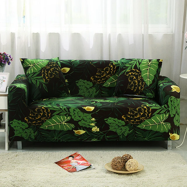 Black And Green Sofa Cover All Wrap Couch Covers Printed Stretch Black And Green Sofa Cover All Wrap Couch Covers Printed Stretch Furniture Slipcovers Towel