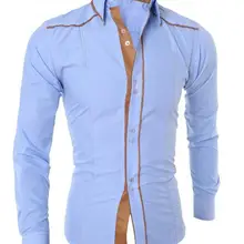 Camisas бросился дропшиппинг Для мужчин Мода года Для мужчин с длинными рукавами рубашка сплошной Цвет лацкане бренд Повседневное~ 2XL, размер 2XL = США L, gx70