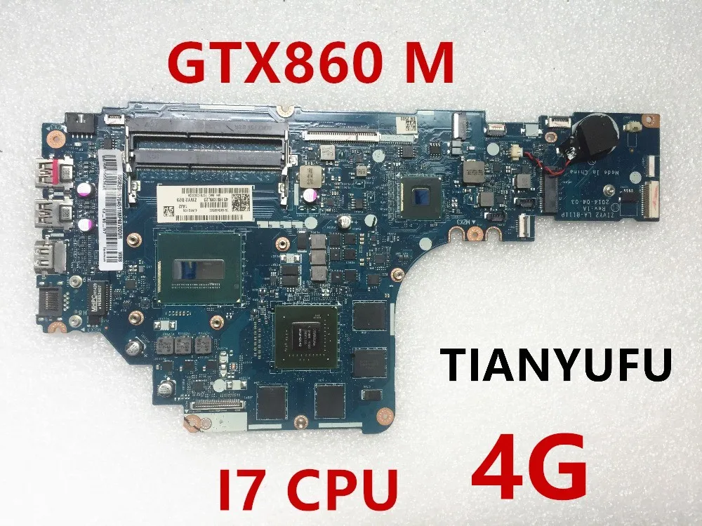 

Free shipping For Lenovo Y50-70 Laptop Motherboard With i7 CPU GTX 860M 4G ZIVY2 LA-B111P MOTHERBOARD tested 100% work