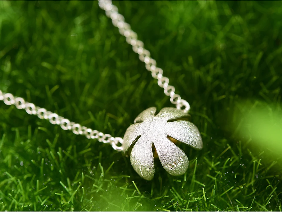 Lotus Fun Настоящее 925 пробы серебро ручной работы дизайнерские оригинальные ювелирные изделия свежий Цветущий цветок кулон ожерелье для женщин