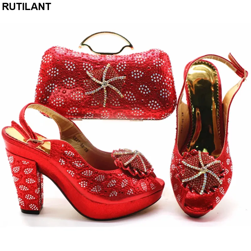 

New Arrival African Shoes and Bag Set for Party Italian Luxury Shoes Women Nigerian Women Party Pumps Shoes Woman High Heel