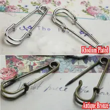 

20pcs Wholesale TWO COLORS 50mm long Brooch Back Safety Pin Brooch Pin Base Blank DIY Settings and Findings for Jewelry Making