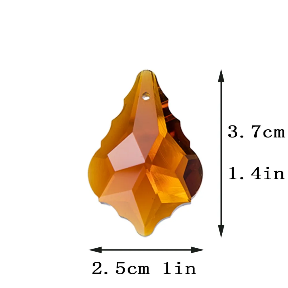 H& D 38 мм кристалл барокко Призма Кленовый лист кулон стеклянная люстра подвесной кулон фэншуй Suncatcher Свадебный декор домашнего окна