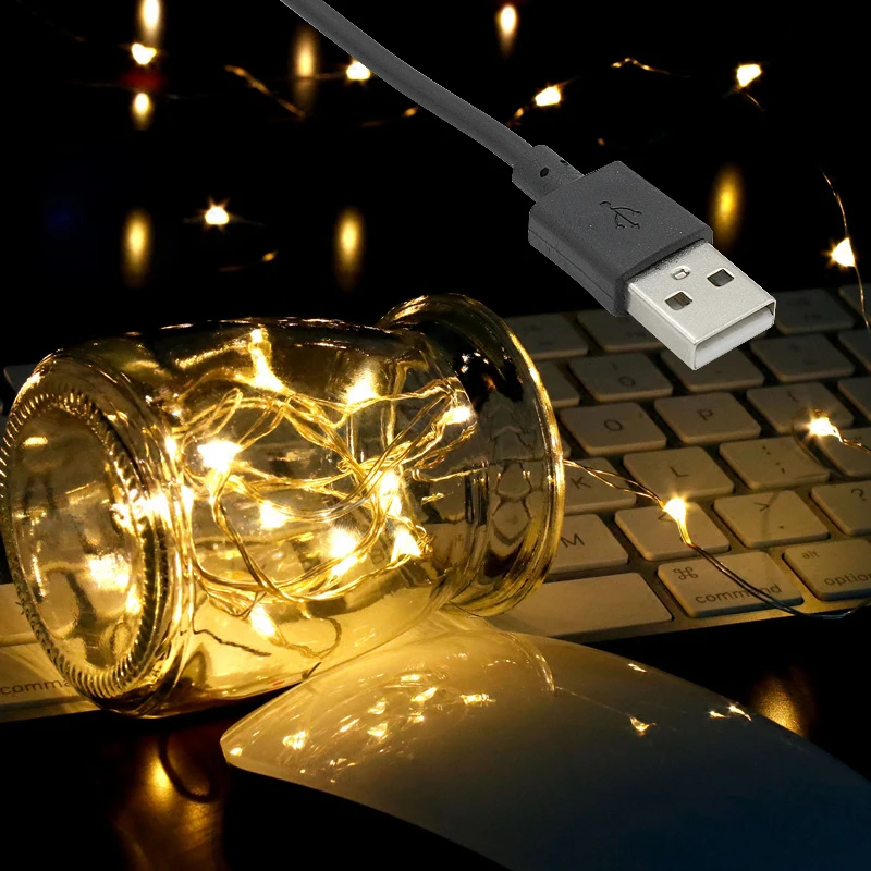 ANBLUB 5 м 10 светодиодная гирлянда водонепроницаемая медная проволока В USB питание