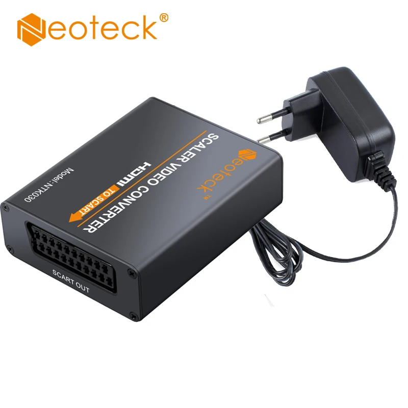 Neoteck Alloy HDMI to SCART Converter 1080P Support NTSC and PAL TV Formats Video Audio Upscaler fo