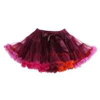 Cutestyle Popular Party Children Skirts With Bow Dark Red Clothes Cheap Price Beautiful Girls Fluffy TUTU Skirt TS20330-16