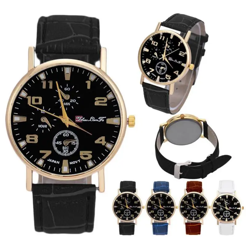 

Geneva Fashion Men Date Alloy Case Synthetic Leather Analog Quartz Sport Watch mens watches top brand luxury Masculino Reloj D1