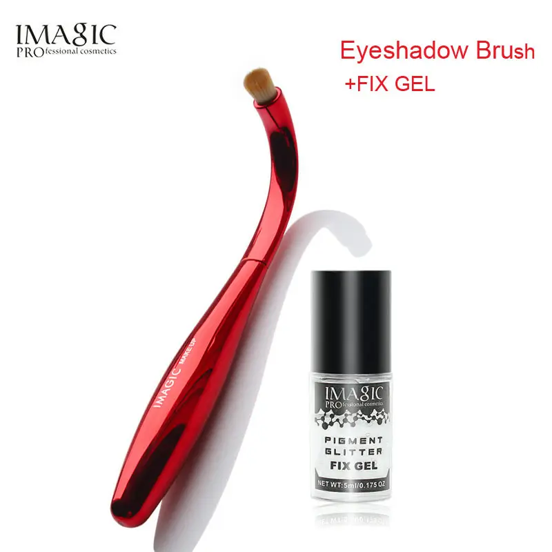 

IMAGIC Eyeshadow Brush Professional Unique Radian Eye Shadow Brush Make Up Tools+Makeup Fix Gel Glitter Loose Powder Liquid Glue