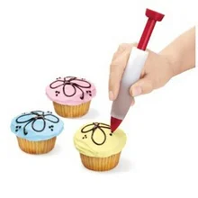 Силиконовая ручка для письма с кремом, пищевая форма для украшения выпечки кремом, кондитерские инструменты для украшения шоколадом, случайный цвет